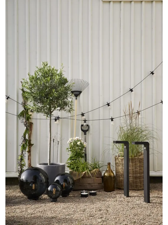 Solarna lampa LED "Vici" w kolorze czarnym - wys. 80 cm