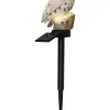 Solarna lampa LED w kolorze biało-czarnym - 13 x 33 x 10 cm