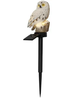 Solarna lampa LED w kolorze biało-czarnym - 13 x 33 x 10 cm