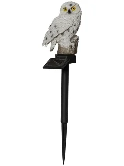 Solarna lampa LED w kolorze biało-czarnym - 13 x 33 x 10 cm