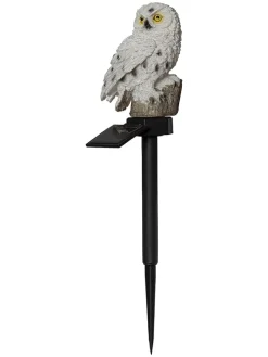 Solarna lampa LED w kolorze biało-czarnym - 13 x 33 x 10 cm