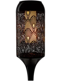 Solarna lampa ogrodowa LED w kolorze czarnym na trzonku