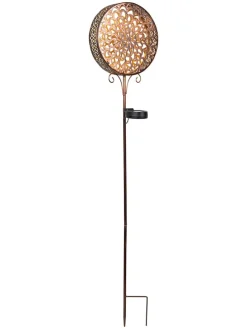 Solarna lampa ogrodowa w kolorze miedzianym na trzonku - wys. 95 x Ø 20,5 cm