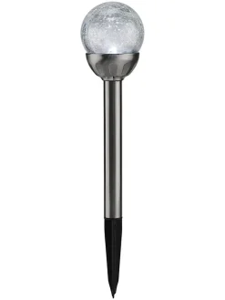 Solarna lampa ogrodowa w kolorze srebrnym na trzonku - wys. 55 x Ø 15 cm