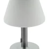 Solarna lampa stołowa LED w kolorze srebrno-białym - wys. 28 x Ø 20 cm
