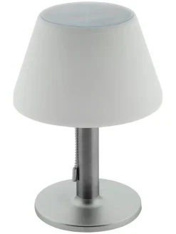 Solarna lampa stołowa LED w kolorze srebrno-białym - wys. 28 x Ø 20 cm