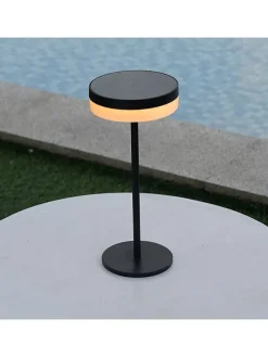 Solarna lampa stołowa "Vivia Mini" w kolorze czarnym - wys. 27,2 x Ø 15,5 cm