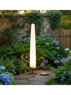 Solarna lampa zewnętrzna LED "Bay" w kolorze białym - wys. 160 x Ø 33 cm