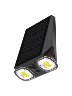 Solarna lampa zewnętrzna LED "Striker" w kolorze czarnym - 11,8 x 13,9 x 7,3 cm
