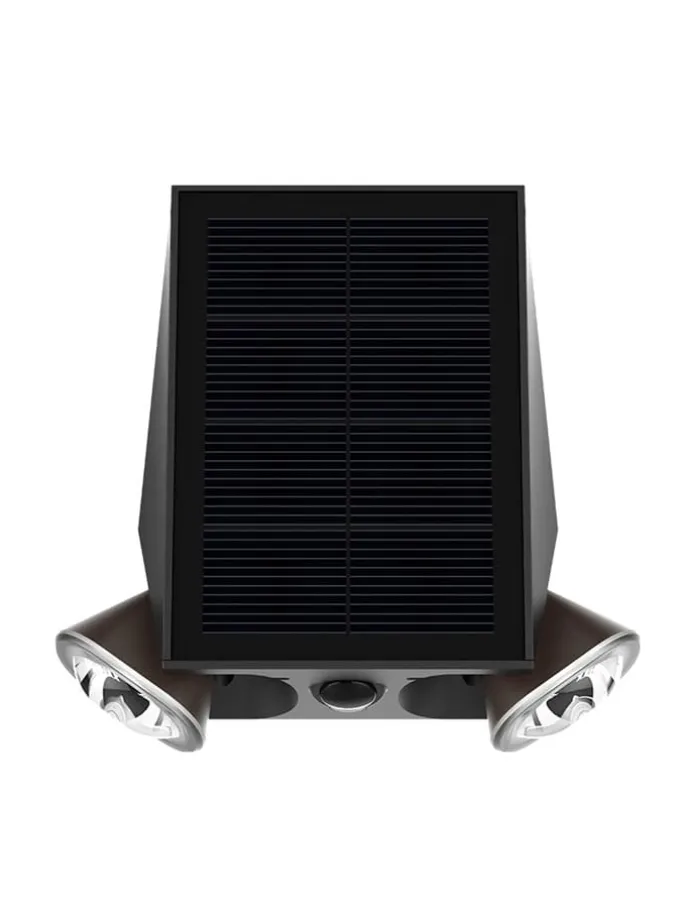 Solarna lampa zewnętrzna LED "Striker" w kolorze czarnym - 11,8 x 13,9 x 7,3 cm