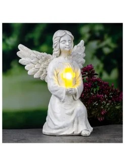 Solarna lampa zewnętrzna LED w kolorze białym - 16 x 22,5 x 14 cm