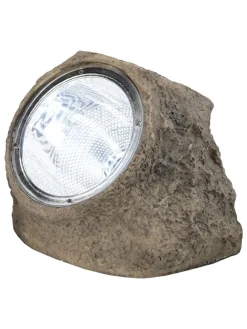 Solarna lampa zewnętrzna LED w kolorze jasnobrązowym - 14,5 x 12 x 11 cm