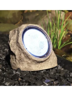 Solarna lampa zewnętrzna LED w kolorze jasnobrązowym - 14,5 x 12 x 11 cm