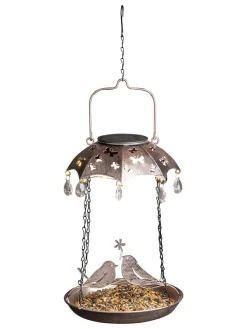 Solarna stacja karmienia LED w kolorze złotym - wys. 49 x Ø 19 cm