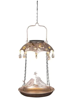 Solarna stacja karmienia LED w kolorze złotym - wys. 49 x Ø 19 cm
