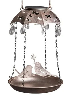 Solarna stacja karmienia LED w kolorze złotym - wys. 49 x Ø 19 cm
