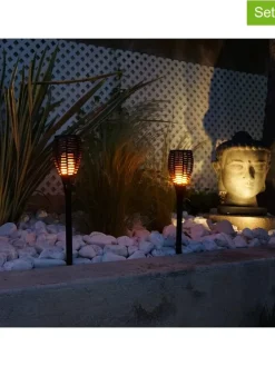 Solarne lampy LED (2 szt.) "Mini Maity Sun" w kolorze czarnym - wys. 70 cm