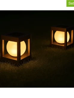 Solarne lampy ogrodowe LED (2 szt.) w kolorze szarym - 11,5 x 21,5 x 11,5 cm