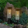 Solarne lampy ogrodowe LED (2 szt.) w kolorze czarnym na trzonku - 7 x 57 x 8 cm