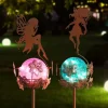 Solarne lampy ogrodowe LED (2 szt.) w kolorze niebiesko-różowym - wys. 94 cm