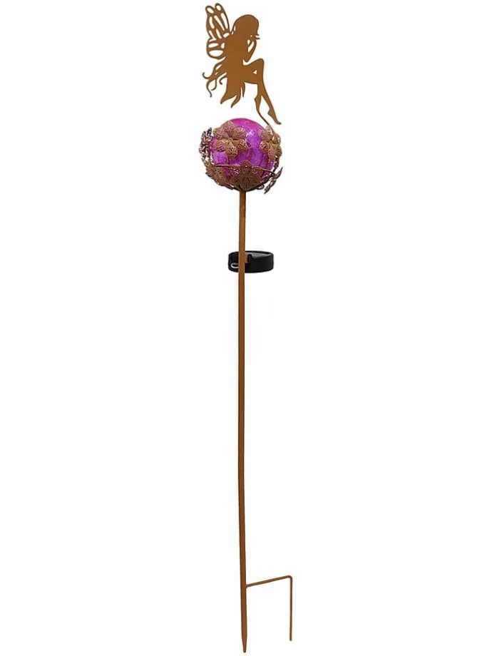 Solarne lampy ogrodowe LED (2 szt.) w kolorze niebiesko-różowym - wys. 94 cm