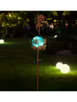 Solarne lampy ogrodowe LED (2 szt.) w kolorze niebiesko-różowym - wys. 94 cm