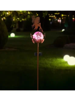 Solarne lampy ogrodowe LED (2 szt.) w kolorze niebiesko-różowym - wys. 94 cm