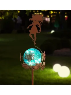 Solarne lampy ogrodowe LED (2 szt.) w kolorze niebiesko-różowym - wys. 94 cm