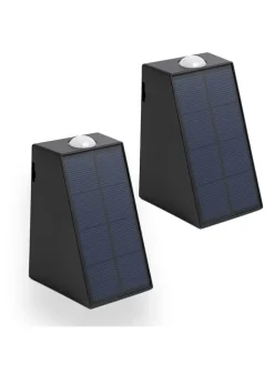 Solarne lampy zewnętrzne LED (2 szt.) w kolorze czarnym - 7,5 x 11,5 x 8 cm
