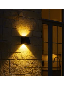 Solarne lampy zewnętrzne LED (2 szt.) w kolorze czarnym - 7,5 x 11,5 x 8 cm
