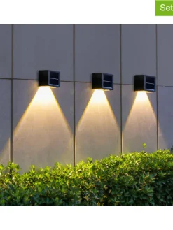 Solarne lampy zewnętrzne LED (4 szt.) w kolorze czarnym - 9,5 x 6,2 x 8 cm