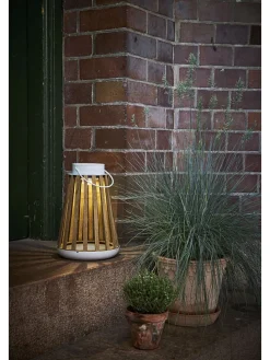 Solarny lampion LED "Catania" w kolorze brązowym - wys. 28 cm