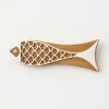 Stempel "Fish" w kolorze jasnobrązowo-białym - 17 x 5 cm