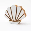 Stempel "Shell" w kolorze jasnobrązowo-białym - 8 x 8 cm