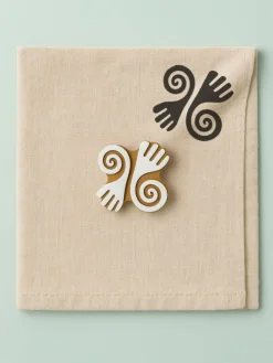 Stempel w kolorze jasnobrązowo-białym - 8 x 8 cm