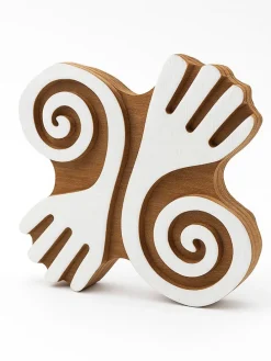 Stempel w kolorze jasnobrązowo-białym - 8 x 8 cm