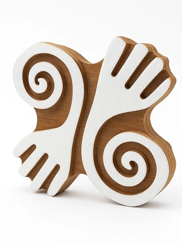 Stempel w kolorze jasnobrązowo-białym - 8 x 8 cm