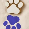 Stemple (2 szt.) "Paw" w kolorze jasnobrązowo-białym - 5 x 5 cm