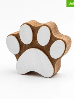 Stemple (2 szt.) "Paw" w kolorze jasnobrązowo-białym - 5 x 5 cm