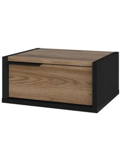 Stolik nocny "Eco" w kolorze czarno-brązowym - 40 x 18,8 x 30 cm