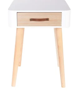 Stolik nocny w kolorze białym - 35 x 48 x 35 cm