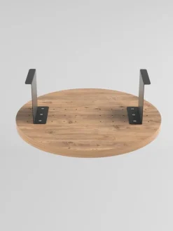 Stolik w kolorze jasnobrązowo-czarnym na podłokietnik - wys. 10 x Ø 32 cm