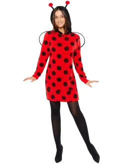 Sukienka kostiumowa "Ladybug" w kolorze czerwono-czarnym