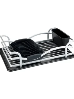 Suszarka w kolorze czarno-białym do naczyń - 46,5 x 13 x 31,5 cm