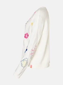 Sweter "Melodea" w kolorze kremowym ze wzorem