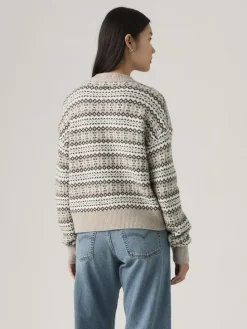 Sweter w kolorze beżowo-białym