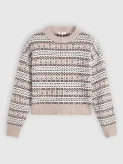 Sweter w kolorze beżowo-białym