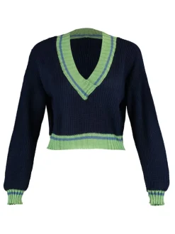 Sweter w kolorze granatowo-zielonym