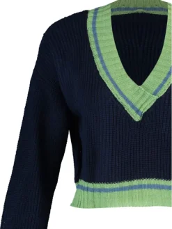 Sweter w kolorze granatowo-zielonym