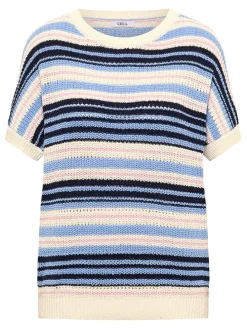 Sweter w kolorze niebiesko-kremowym